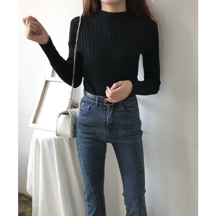 12色選べるシンプルリブニットトップス | SEU | 詳細画像4 