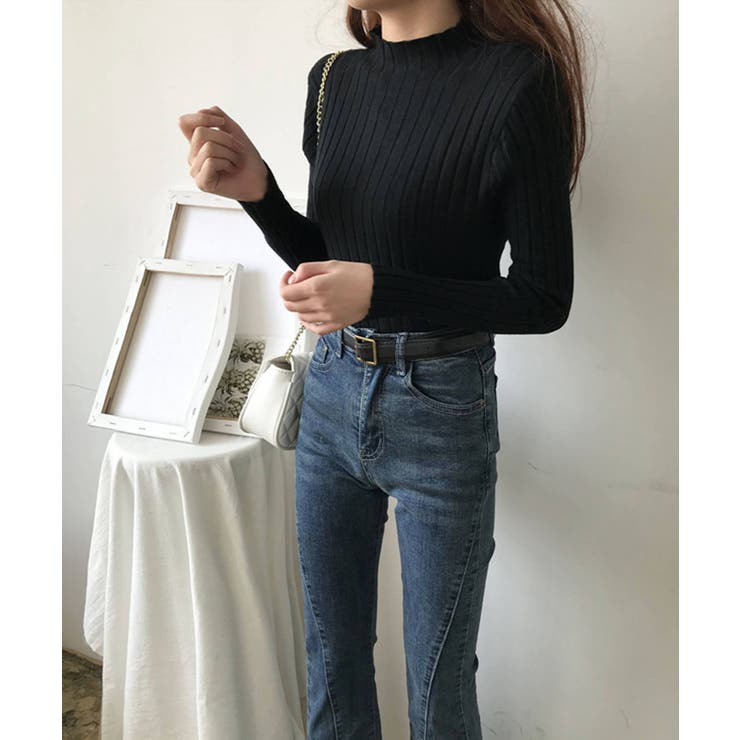 12色選べるシンプルリブニットトップス | SEU | 詳細画像5 