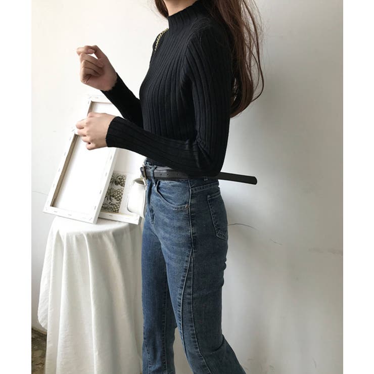 12色選べるシンプルリブニットトップス | SEU | 詳細画像6 