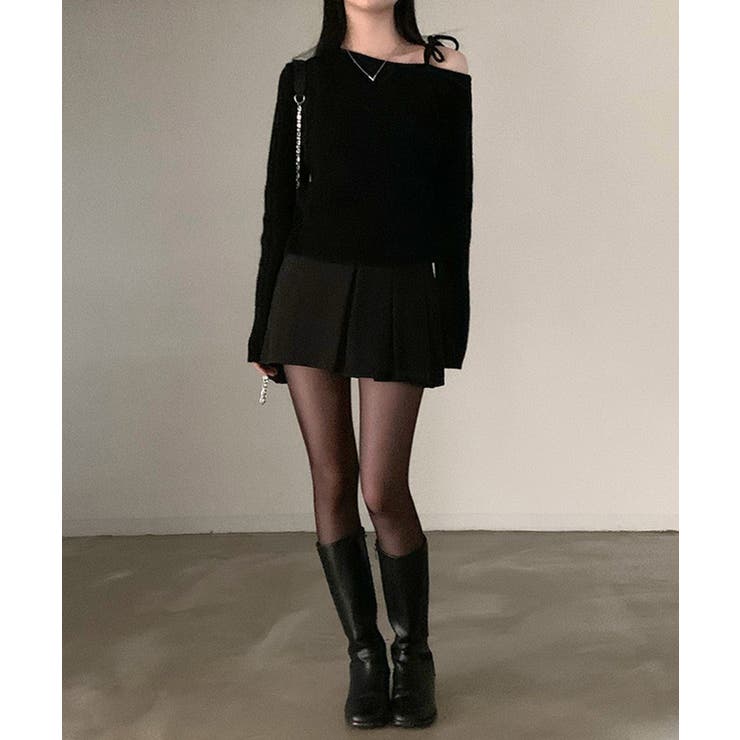 ショルダーリボンニット オフショルダー ニットトップス | SEU | 詳細画像27 