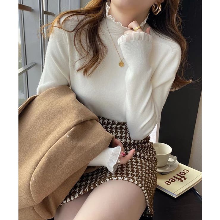 フリル襟ハイネックニットトップス【SHOPLIST限定 新作 春 秋 冬】 | SEU | 詳細画像11 