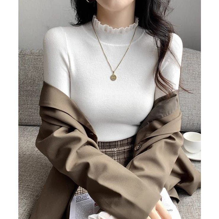 フリル襟ハイネックニットトップス【SHOPLIST限定 新作 春 秋 冬】 | SEU | 詳細画像8 