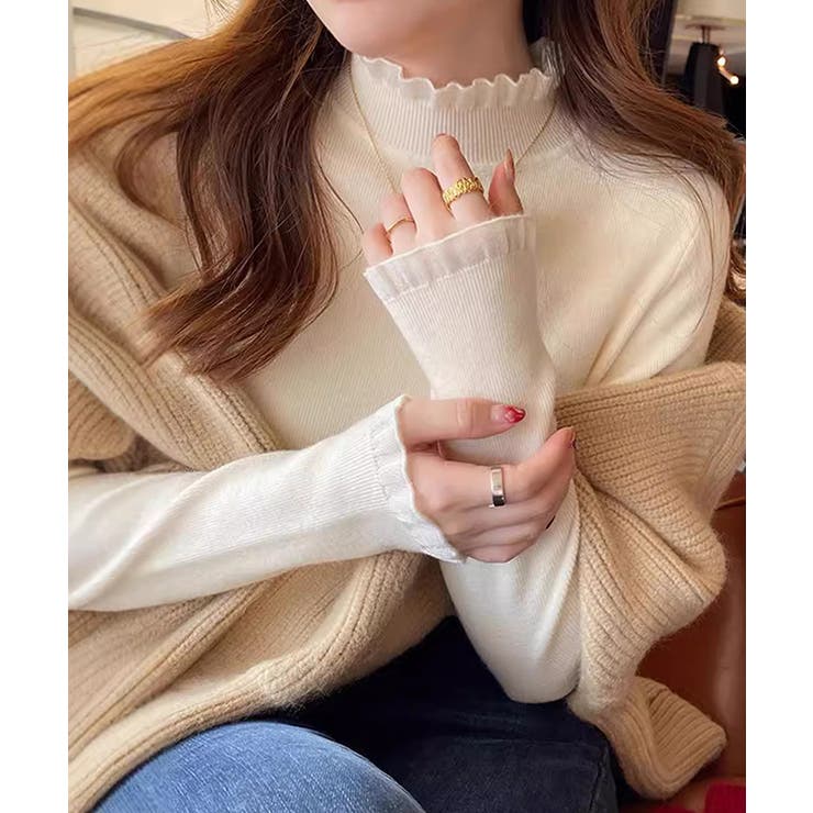 フリル襟ハイネックニットトップス【SHOPLIST限定 新作 春 秋 冬】 | SEU | 詳細画像20 