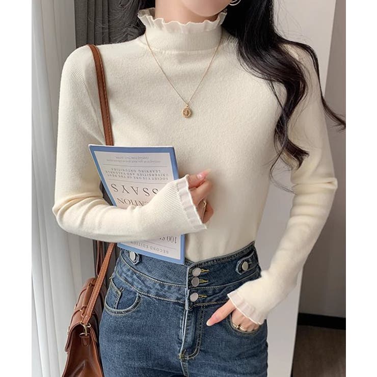 フリル襟ハイネックニットトップス【SHOPLIST限定 新作 春 秋 冬】 | SEU | 詳細画像22 