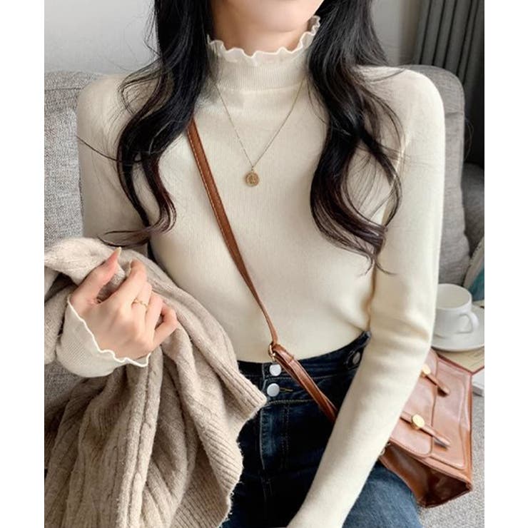 フリル襟ハイネックニットトップス【SHOPLIST限定 新作 春 秋 冬】 | SEU | 詳細画像26 