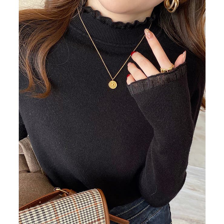 フリル襟ハイネックニットトップス【SHOPLIST限定 新作 春 秋 冬】 | SEU | 詳細画像15 