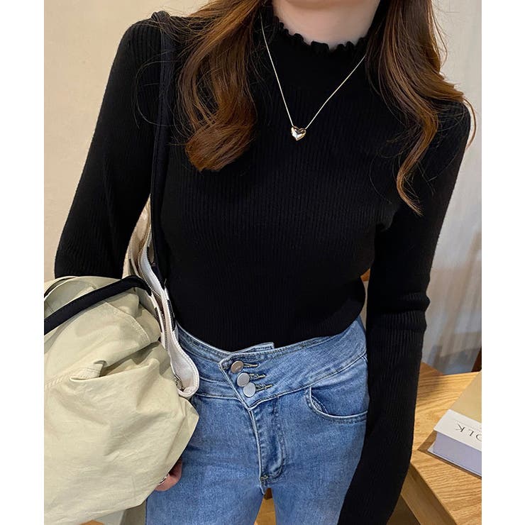 フリル襟ハイネックニットトップス【SHOPLIST限定 新作 春 秋 冬】 | SEU | 詳細画像17 