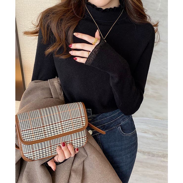 フリル襟ハイネックニットトップス【SHOPLIST限定 新作 春 秋 冬】 | SEU | 詳細画像13 