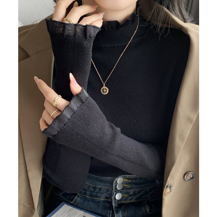 フリル襟ハイネックニットトップス【SHOPLIST限定 新作 春 秋 冬】 | SEU | 詳細画像18 