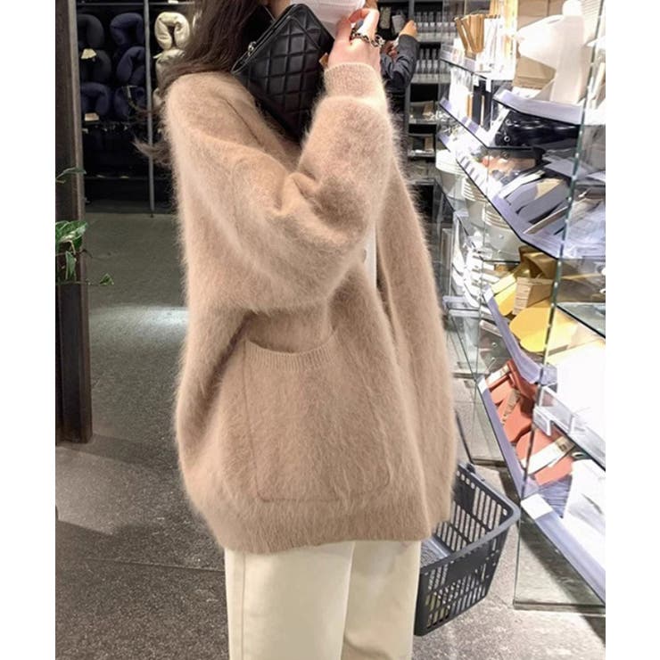 ベージュ | シャギーニットカーディガン【SHOPLIST限定 新作 春 秋 冬】 | SEU