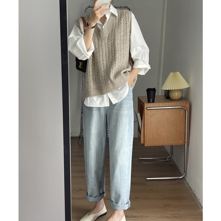 ケーブル編みVネックニットベスト【SHOPLIST限定 新作 春 秋 冬】 | SEU | 詳細画像10 