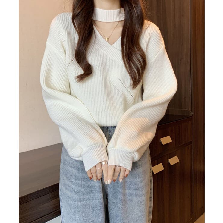 チョーカーネックニットプルオーバー【SHOPLIST限定 新作 春 秋 冬】 | SEU | 詳細画像4 