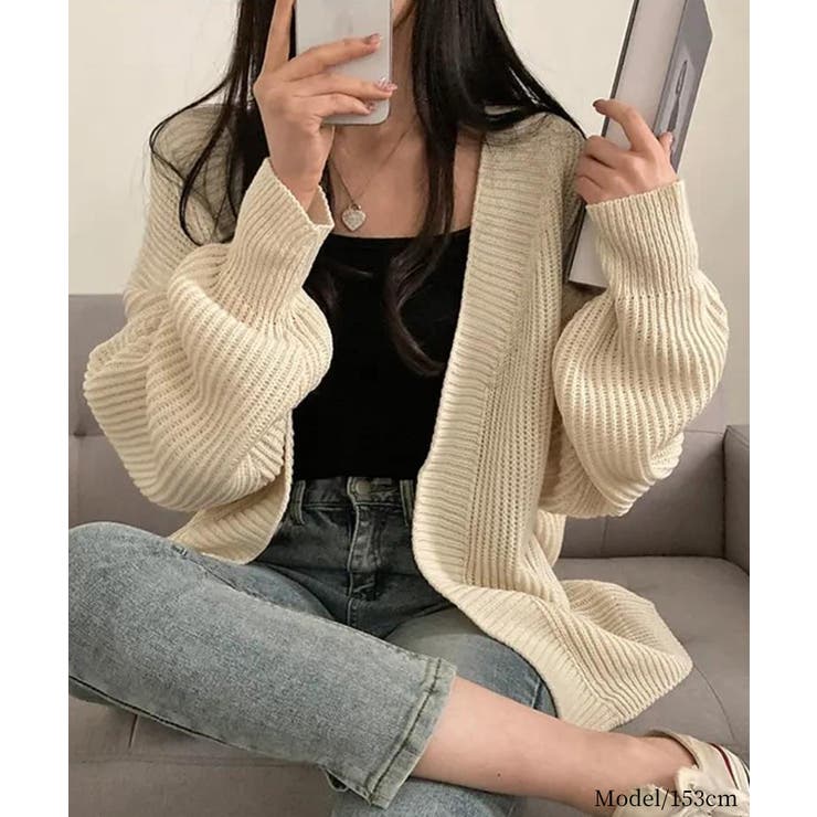 着流しVネックニットカーディガン【SHOPLIST限定 新作 春 秋 冬】 | SEU | 詳細画像18 