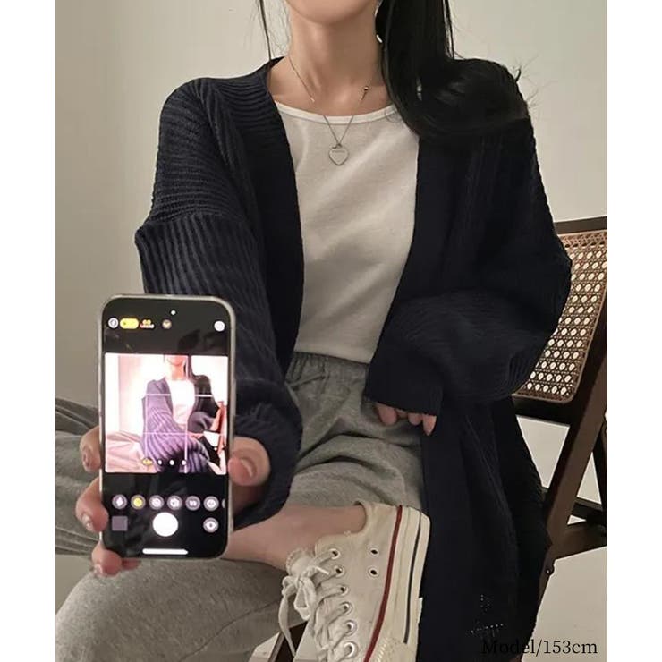 着流しVネックニットカーディガン【SHOPLIST限定 新作 春 秋 冬】 | SEU | 詳細画像11 