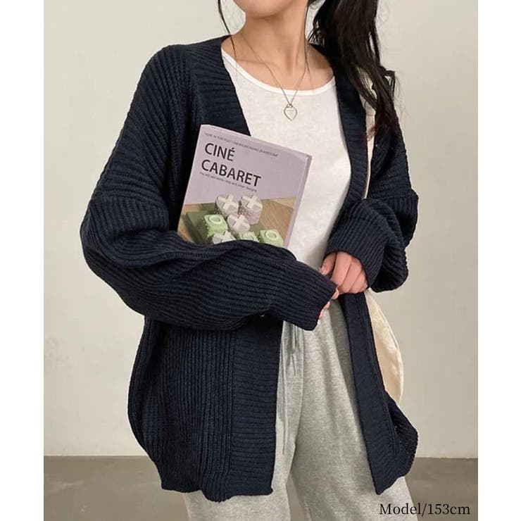 着流しVネックニットカーディガン【SHOPLIST限定 新作 春 秋 冬】 | SEU | 詳細画像3 