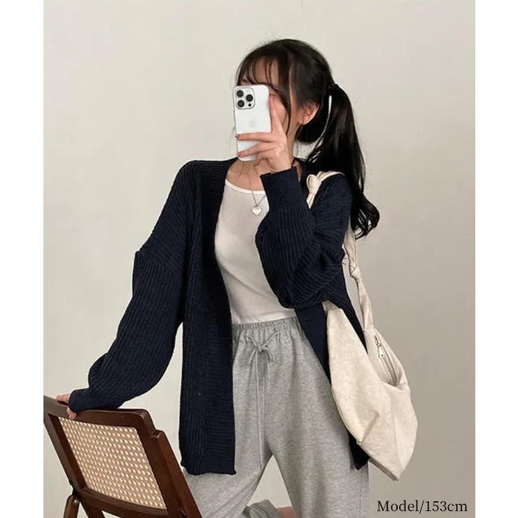 着流しVネックニットカーディガン【SHOPLIST限定 新作 春 秋 冬】 | SEU | 詳細画像5 