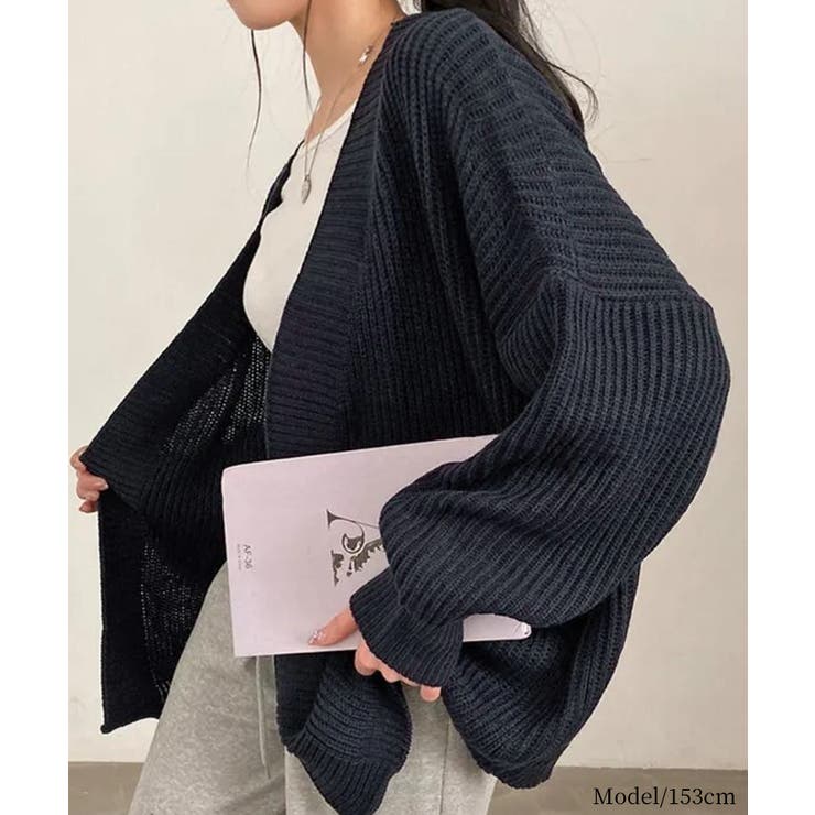 着流しVネックニットカーディガン【SHOPLIST限定 新作 春 秋 冬】 | SEU | 詳細画像4 