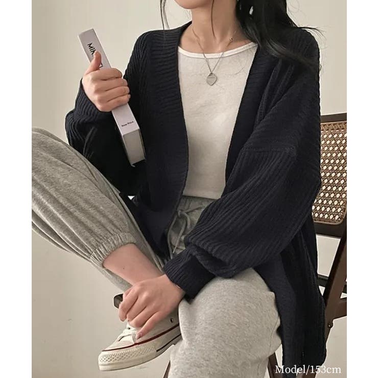 着流しVネックニットカーディガン【SHOPLIST限定 新作 春 秋 冬】 | SEU | 詳細画像9 