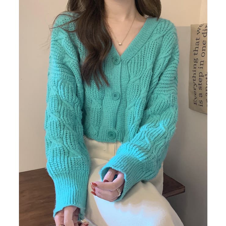 ドルマンスリーブケーブル編みニットカーディガン | SEU | 詳細画像32 