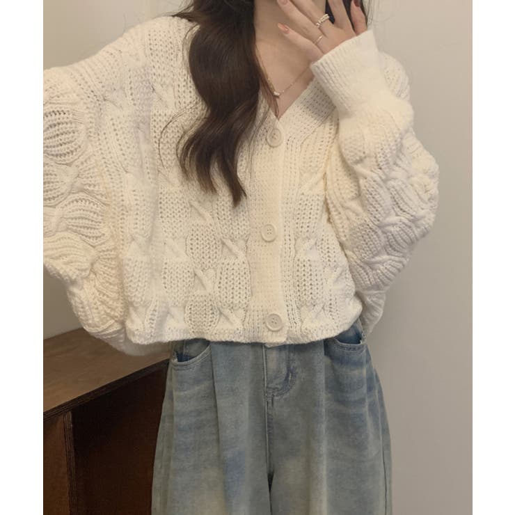 ドルマンスリーブケーブル編みニットカーディガン | SEU | 詳細画像12 