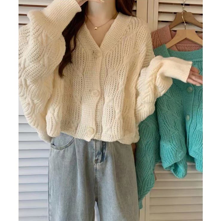 ドルマンスリーブケーブル編みニットカーディガン | SEU | 詳細画像2 