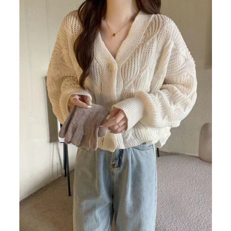 ドルマンスリーブケーブル編みニットカーディガン | SEU | 詳細画像6 