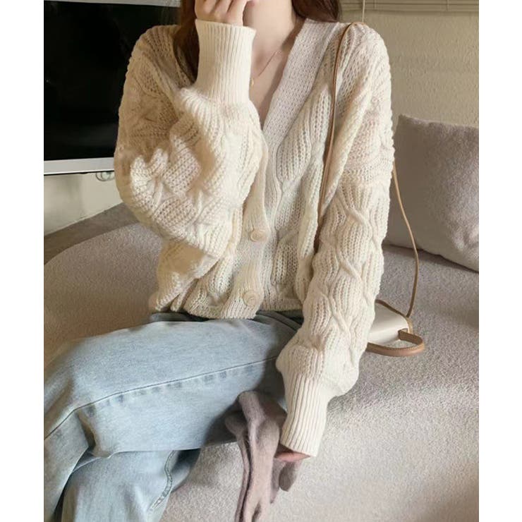 ドルマンスリーブケーブル編みニットカーディガン | SEU | 詳細画像8 