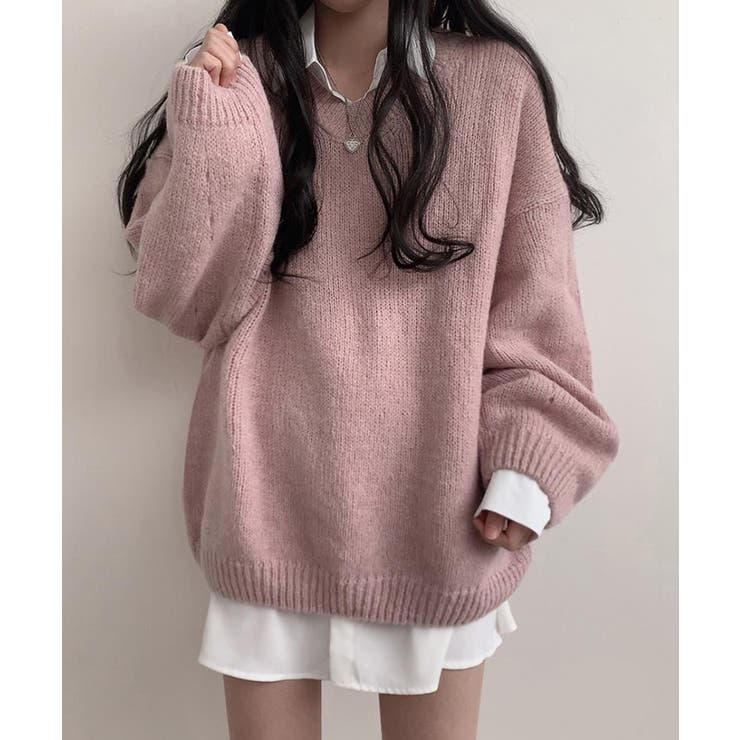 オーバーサイズVネックニットプルオーバー | SEU | 詳細画像17 