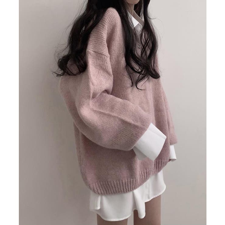 オーバーサイズVネックニットプルオーバー | SEU | 詳細画像18 