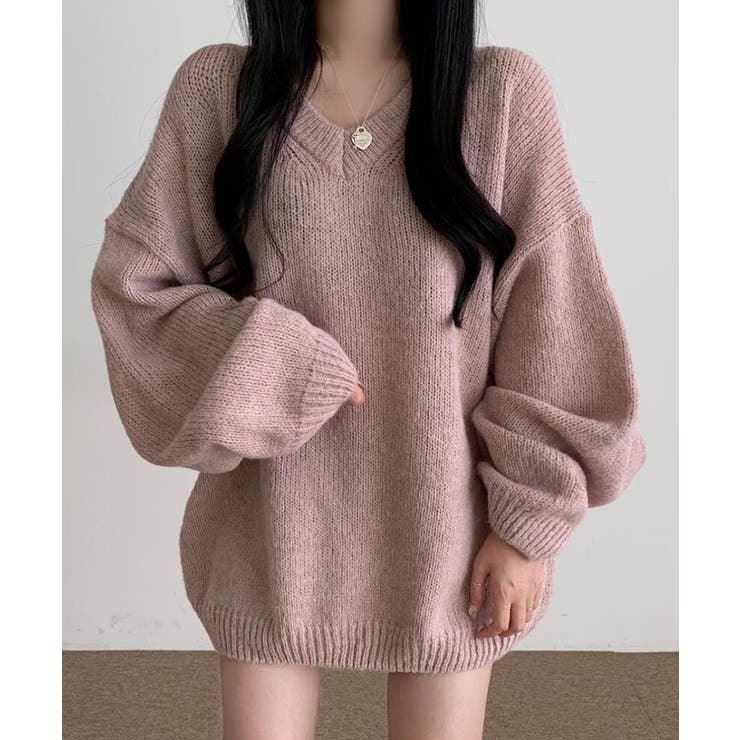 オーバーサイズVネックニットプルオーバー | SEU | 詳細画像11 