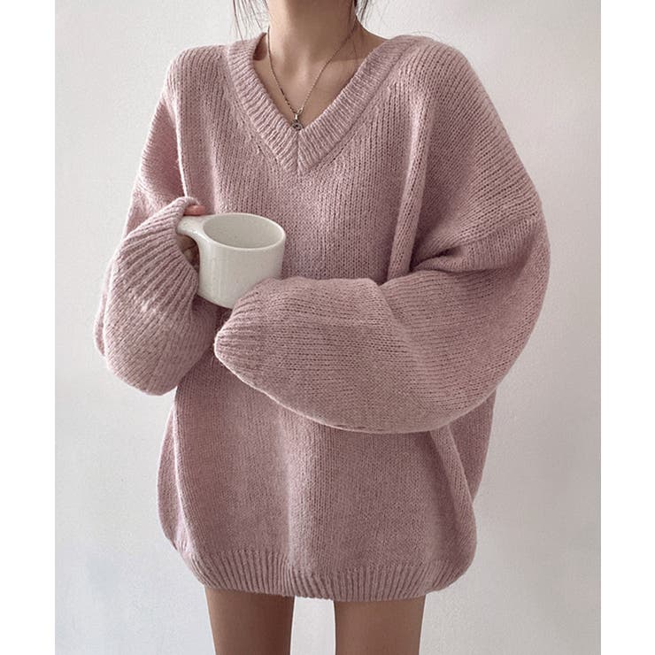 オーバーサイズVネックニットプルオーバー | SEU | 詳細画像13 