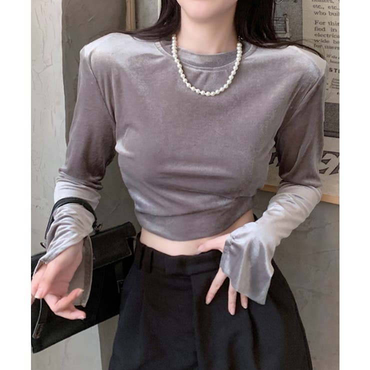 スリットスリーブベロアトップス【SHOPLIST限定 新作 春 夏 秋 冬】 | SEU | 詳細画像3 