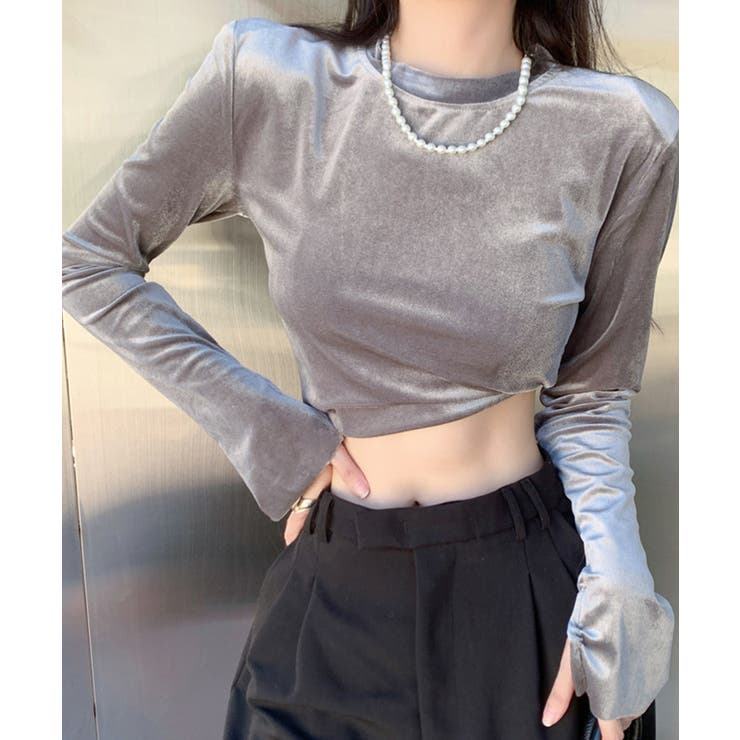 スリットスリーブベロアトップス【SHOPLIST限定 新作 春 夏 秋 冬】 | SEU | 詳細画像4 