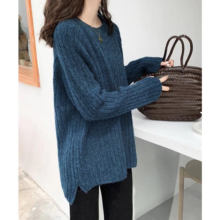 ラウンドネックリブニットセーター【SHOPLIST限定 新作 春 秋 冬】 | SEU | 詳細画像8 