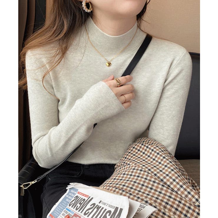 ライトグレー | プチハイネックニットトップス【SHOPLIST限定 新作 春 秋 冬】 | SEU