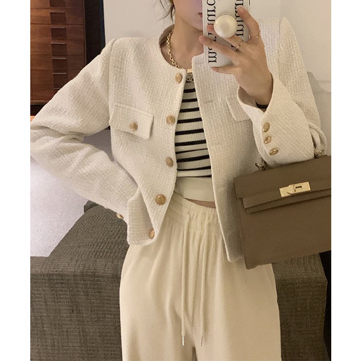 ノーカラーツイードジャケット【SHOPLIST限定 新作 春 秋 冬】 | SEU | 詳細画像10 