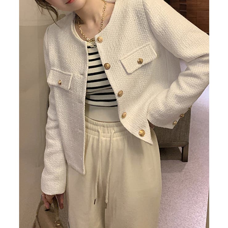 ノーカラーツイードジャケット【SHOPLIST限定 新作 春 秋 冬】 | SEU | 詳細画像11 