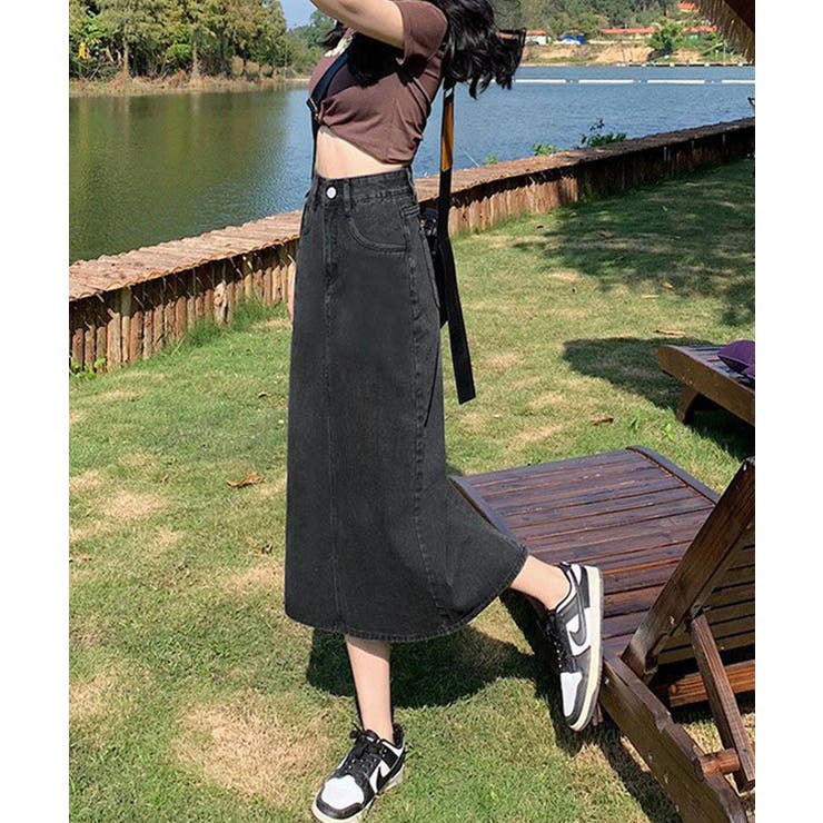 バックスリットデニムスカート【SHOPLIST限定 新作 春 夏 秋 冬