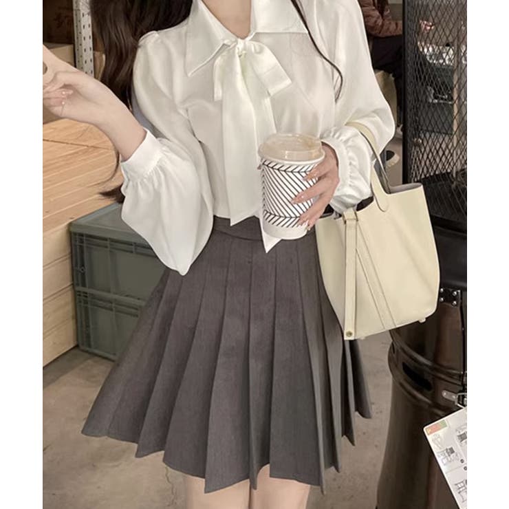 襟付きボウタイリボンシフォンブラウス【SHOPLIST限定 新作 春