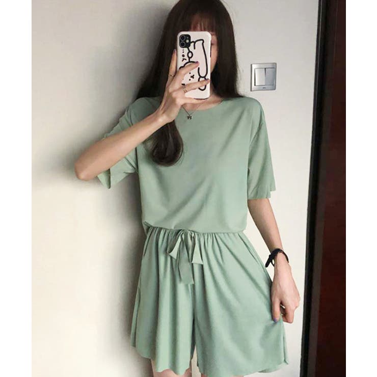 グリーン | ルームウェア 2点セット 接触冷感 | SEU