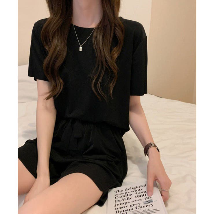 ブラック | ルームウェア 2点セット 接触冷感 | SEU