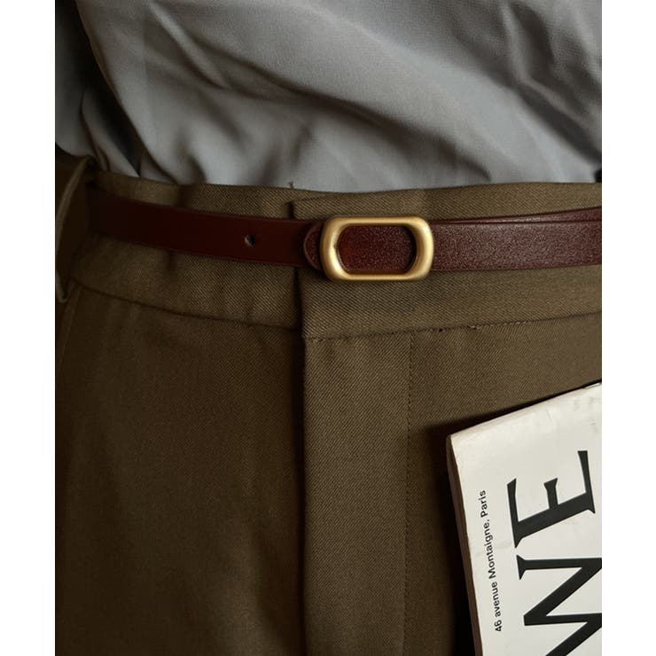 ダークブラウン | メタルバックルスリムベルト【SHOPLIST限定 新作 春 夏 秋 冬】 | SEU