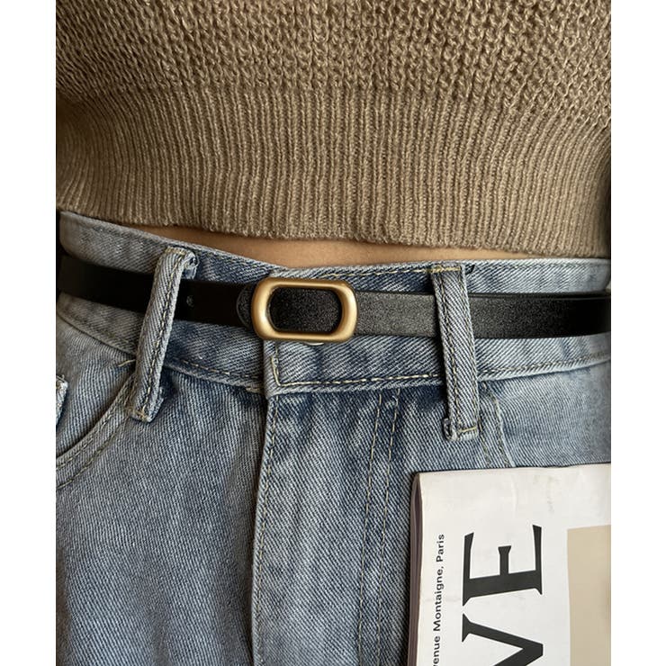 ブラック | メタルバックルスリムベルト【SHOPLIST限定 新作 春 夏 秋 冬】 | SEU