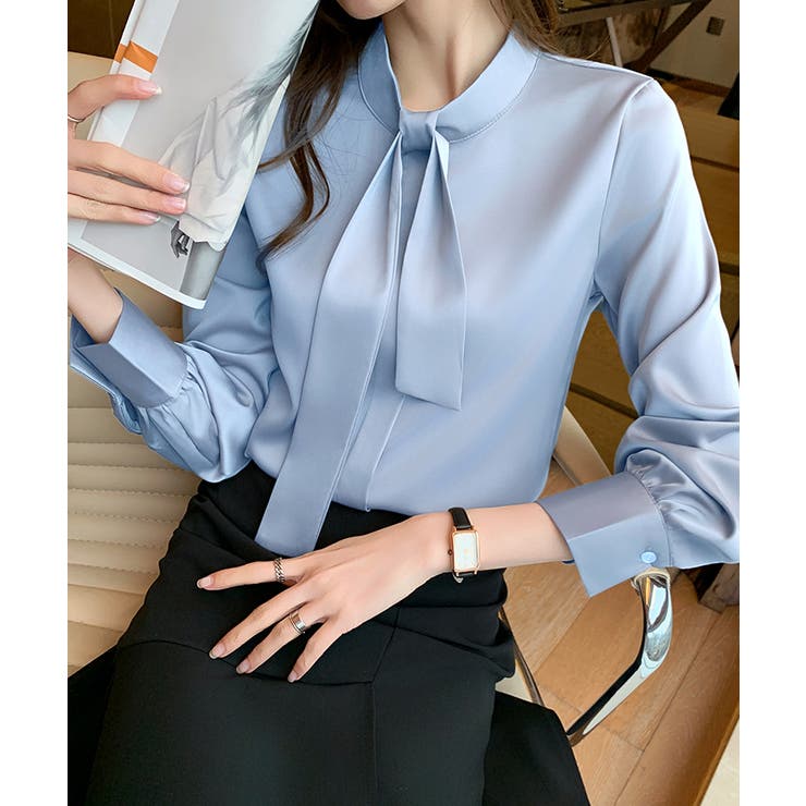 スタンドカラーボウタイブラウス【SHOPLIST限定 新作 春 夏 秋 冬】 | SEU | 詳細画像14 