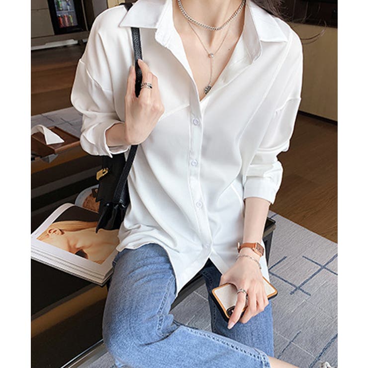 ゆるシルエット長袖シャツブラウス【SHOPLIST限定 新作 春 夏 秋 冬】 | SEU | 詳細画像4 