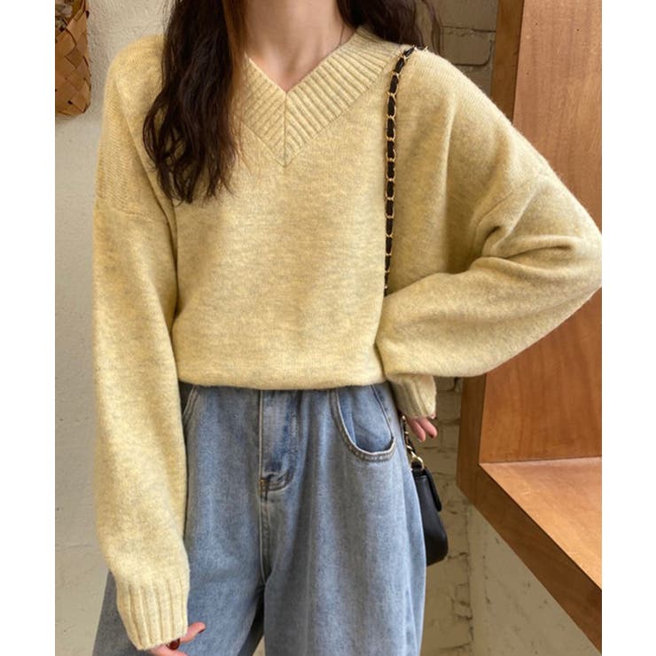 ふんわり起毛 Vネック ニットトップス【SHOPLIST限定 | SEU | 詳細画像15 