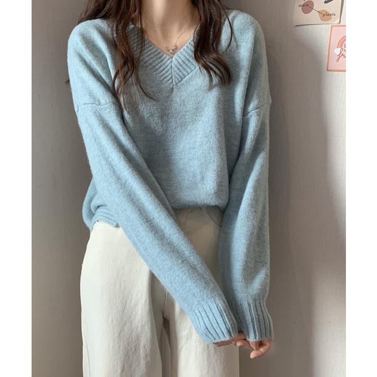 ふんわり起毛 Vネック ニットトップス【SHOPLIST限定 | SEU | 詳細画像3 