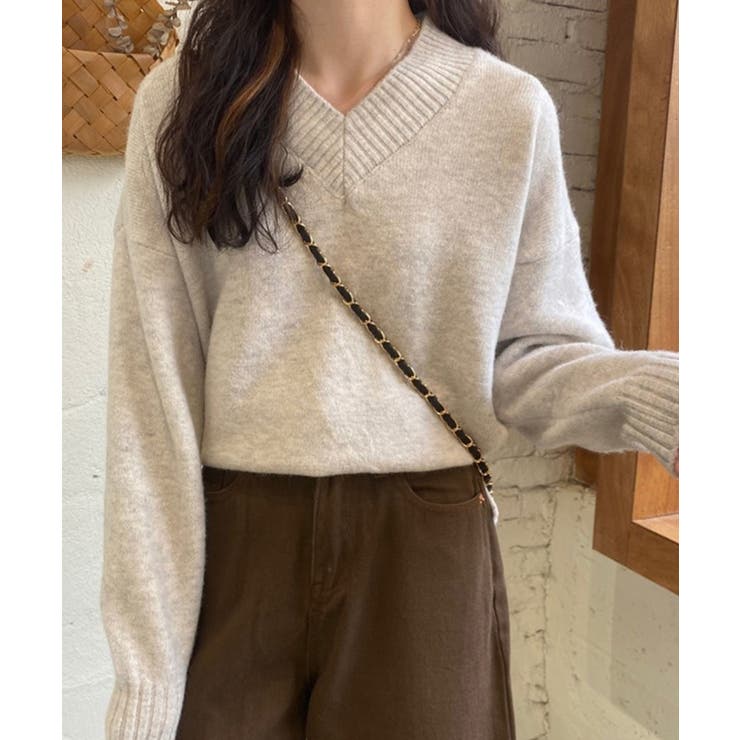 ふんわり起毛 Vネック ニットトップス【SHOPLIST限定 | SEU | 詳細画像17 