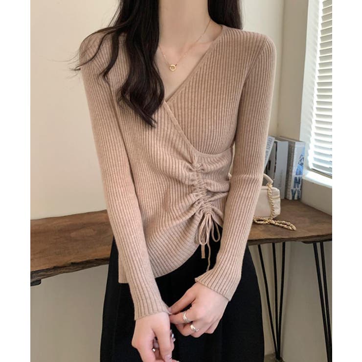 シャーリングドロストリブニットカシュクールトップス【SHOPLIST限定 新作 … | SEU | 詳細画像12 
