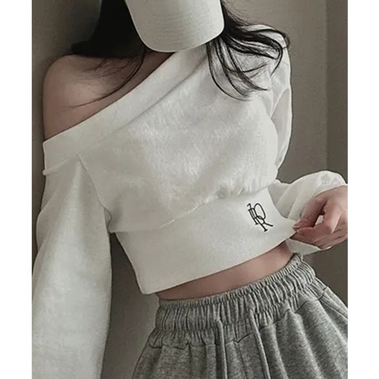 ワンショルダーオフショルスウェットクロップドトップス【SHOPLIST限定 新作… | SEU | 詳細画像3 